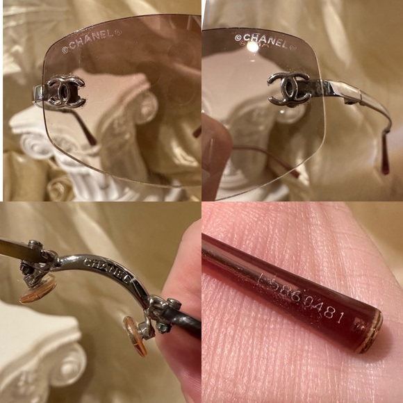 Chanel 4002 Rimless CC Vintage Y2K Sunglasses in Pink Hue - Picture 12 of 16